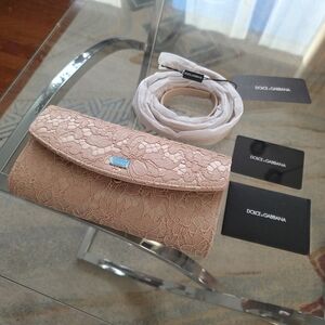 Dolce & Gabbana Pink Lace Crossbody Bag